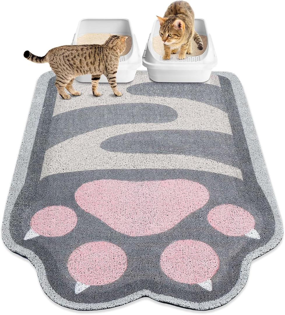 Unicorn Catcher Cat Litter Mat Quality Litter Box Mat Large Non-Slip Mat Cute Litter Trapping Mat Soft Cat Food Mat Easy to Clean (XL(40" x 30"))