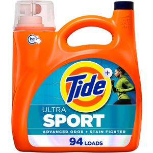 Tide Ultra Sport Liquid Laundry Detergent, 132 fl oz, 94 Loads, Laundry Detergent Liquid with Advanced Sweat plus Stain Fighters