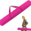 YCQDDA 34-Inch Mahjong Mat Bag, Heavy-Duty Canvas Carrying Bag with Center Dual Handles & Smooth Zipper, Fits Mahjong Mat, Racks & Tiles, All-in-One Travel Storage Bag (Pink)