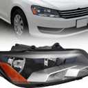 munirater Headlight Assembly Replacement for Pa-ssat 2012 2013 2014 2015 Right Headlamp Halogen Passenger Side 561941006D