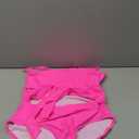 Pink Queen Women Bandeau One Piece Swimsuit Removable Strap Cutout Tie High Waist Bathing Suit Monokini, size L