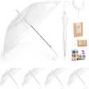 Clear Umbrella for Wedding with White Ribs,for Photography,Thankyou cards