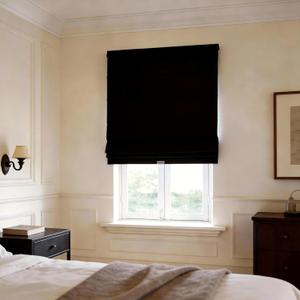 Blackout Roman Shades Cordless for Windows, Pull Down Window Shades Blinds with Heavy 430GSM Chenille & White Backing & Thermal Insulated & Hidden Cords, 34x64 Inches (Mottled Black)