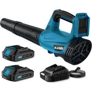 Leaf Blower, Electric Cordless Leaf Blower with 2 Batteries and Charger, 2 Speed Mode, Lightweight Leaf Blowers for Blowing Leaves, Lawn Care, Patio Cleaning and Dust