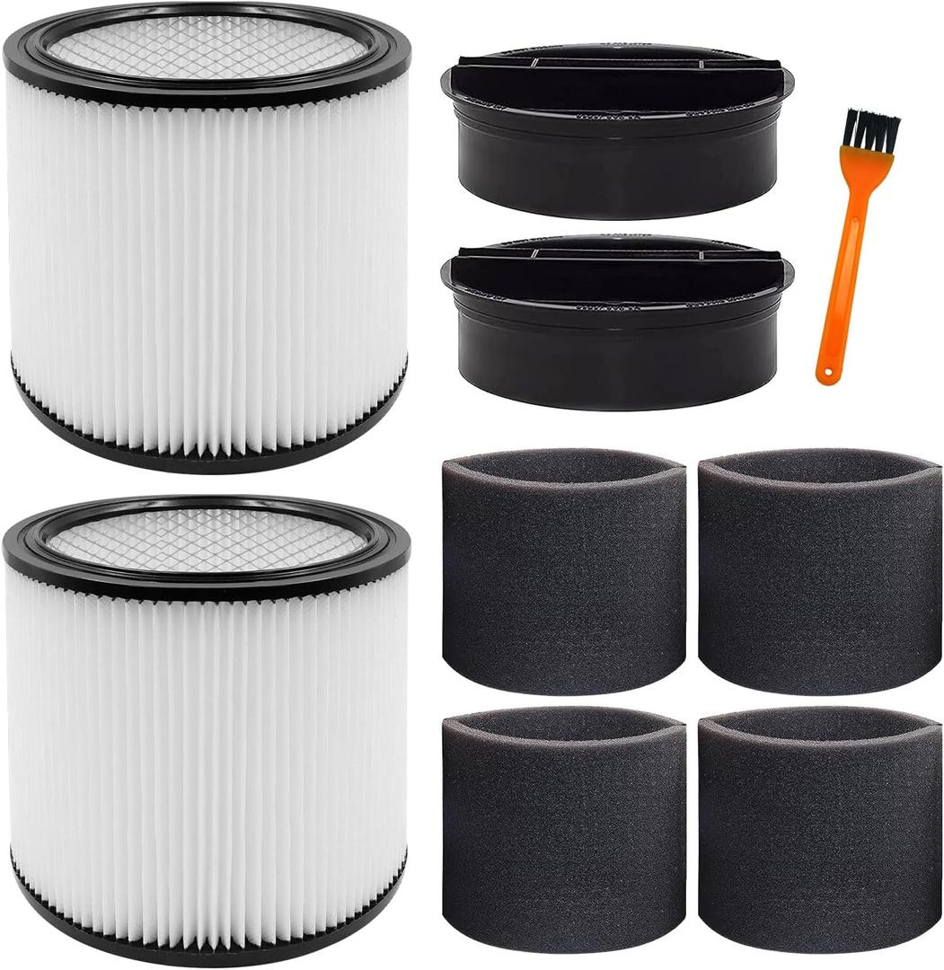 Filter Replacement 90304, 90585 Foam Sleeve Fit for shopvac 90304, 90350, 90333, 90585, 903-04-00, 9030400, 5 Gallon Up Wet Dry Vacuum Cleaners, 9 Pack