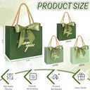 Whaline 60Pcs Thank You Paper Gift Bags with Bow Gradient Sage Green Party Favor Bags with Handles for Wedding Bridal Baby Shower Birthday Party
