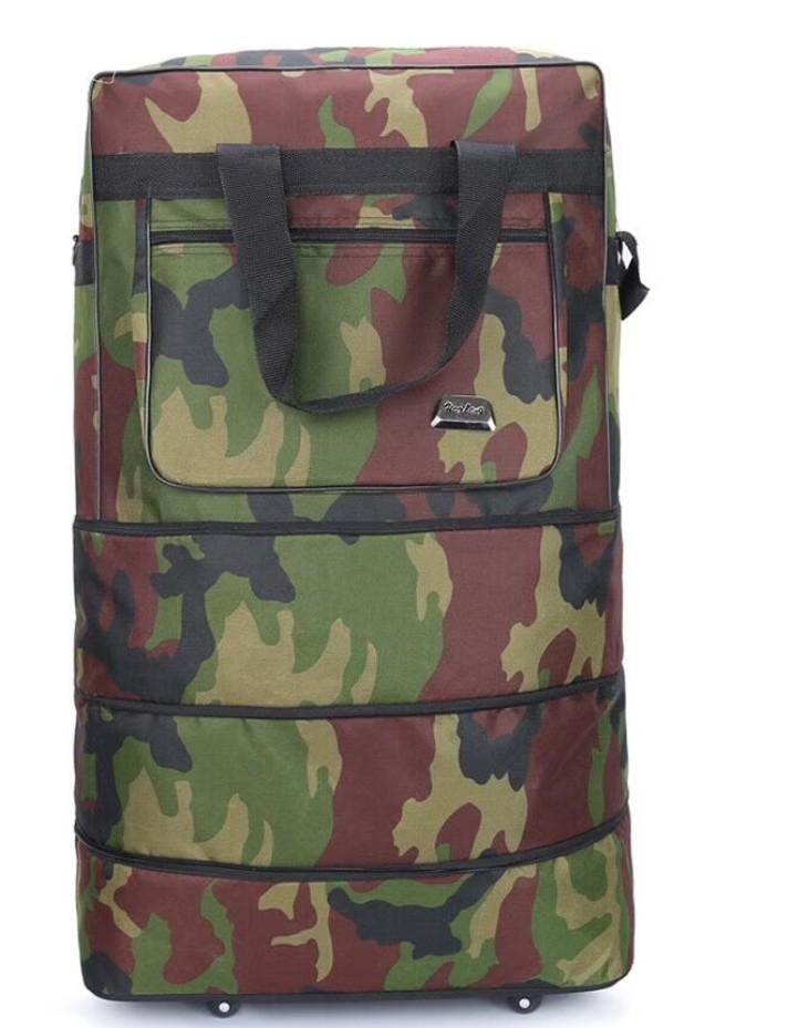 Rolling Duffle Bag with Wheels Foldie Travel Bag Expandable Foldable Rolling Tote Bags Overnight with Detachable Wheels Carry On Luggage for Men Women