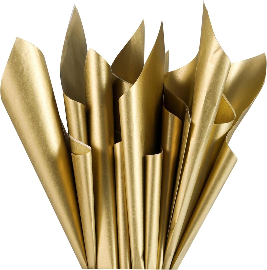 36 Sheets Gold Tissue Paper for Gift Bags 20 x 20 inch Gift Wrapping Tissue for Crafts, Christmas, Weddings & Celebrations