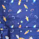 Full Size Sheet Set for Kids Boys, 4-Piece Bed Sheet Set for Teens Boys Girls, Cartoon Printed Bedding Set, Microfiber Deep Pocket, Wrinkle & Fade Resistant, Space Rocket