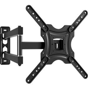 Full Motion TV Wall Mount, TV Monitor Wall Mount Swivel Tilt Extension for 4K 19-55'' LED LCD TVs Flat Curved Screen TVs/Monitors Strain-Free Viewing Pleasure (VESA 400x400mm, 66lbs) (black)