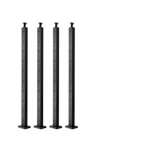 VEVOR 4 Pack Cable Railing Post, 36"x2"x2" Level Drilled Deck Railing Post, SUS304 Stainless Steel Black Cable Railing System Kit for Indoor Outdoor Deck Balcony,4JZLGZXHS914MY65M001V0