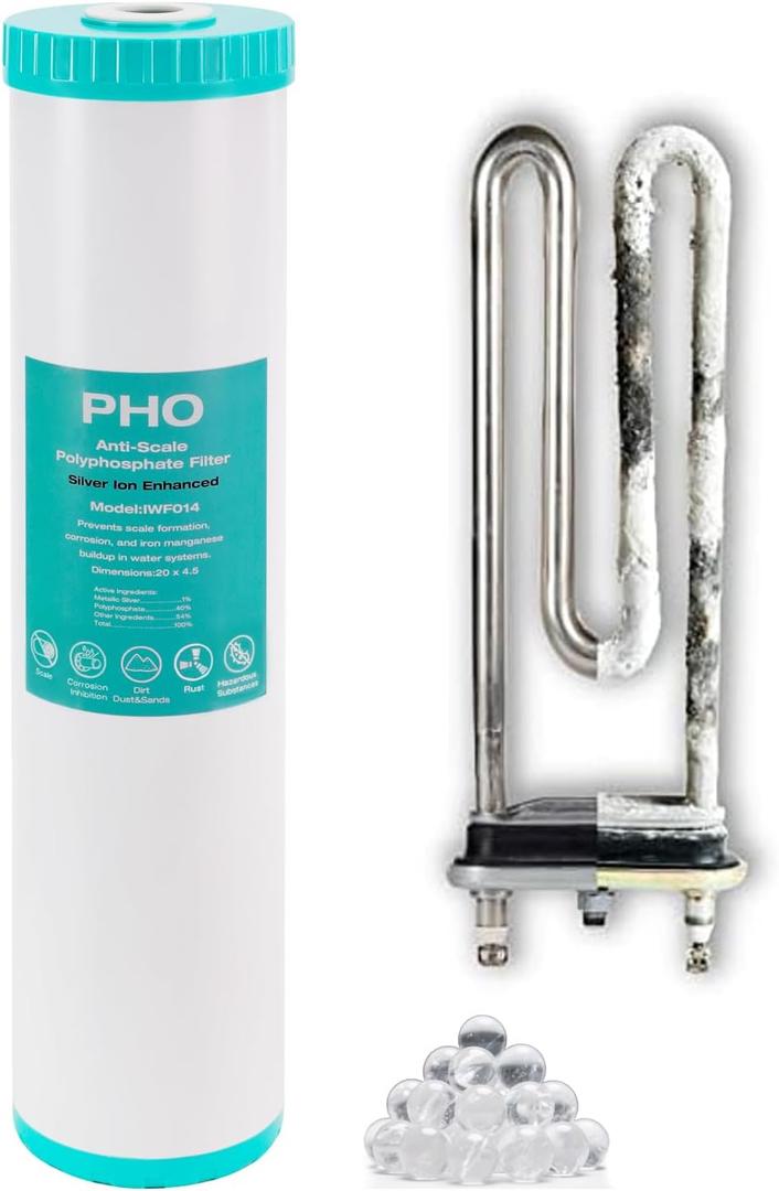 H&G Lifestyles 20 x 4.5 Whole House Anti-Scale Water Filter, Water Descaler Replacement Cartridge,Polyphosphate Scale Inhibitor Filter,Compatible with ECP20-20BB, AP810-2, SPC-45-2020, R30-20BB