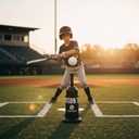 Thorza Motion Tee Solo Baseball Training System for Swing & Hand-Eye Coordination (Includes 1 Motion Tee Mini Training Ball)