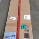 SONGMICS 6 LEDs Lockable Mirror Jewelry Cabinet, 360 Swivel Jewelry Organizer Armoire Standing, Frameless Full-Length Mirror, 3 Storage Shelves, White Surface, Black Lining UJJC007W01