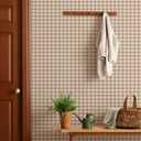 YXTII Plaid Wallpaper Peel and Stick 17.3"×78.7", Striped Farmhouse Wallpaper Self Adhesive Removable Wallpaper Contact Paper for Bedroom Wall Paper Shelf Drawer Liner