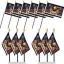 Probsin 250 Anniversary Stick Flag 6pcs America National Flag Eagle 250 Years of Freedom 1776-2026 250th Birthday Patriotic Signs Hand Held Flags for Room House Welcome Lawn Backdrop Parade