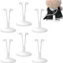 6 Pack Adjustable Doll Stand Compatible with Labubu 6.8 Inch Dolls, Stand Holder Compatible with Labubu Accessories, White Plastic Support Holder (Not Include Dolls)