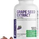 Bronson Grape Seed Extract 400 mg - Antioxidant & Immune Support - Standardized Extract with 95% Proanthocyanidins- Non GMO, 180 Vegetarian Capsules, Best By: 06/2025