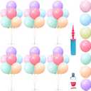 6 Sets Balloon Stand Kits with Balloon, Balloon Sticks Holder with Base, Balloon Stand Centerpiece Table Decorations for Wedding Birthday Anniversary Father's Day Graduation Decorations Class of 2025