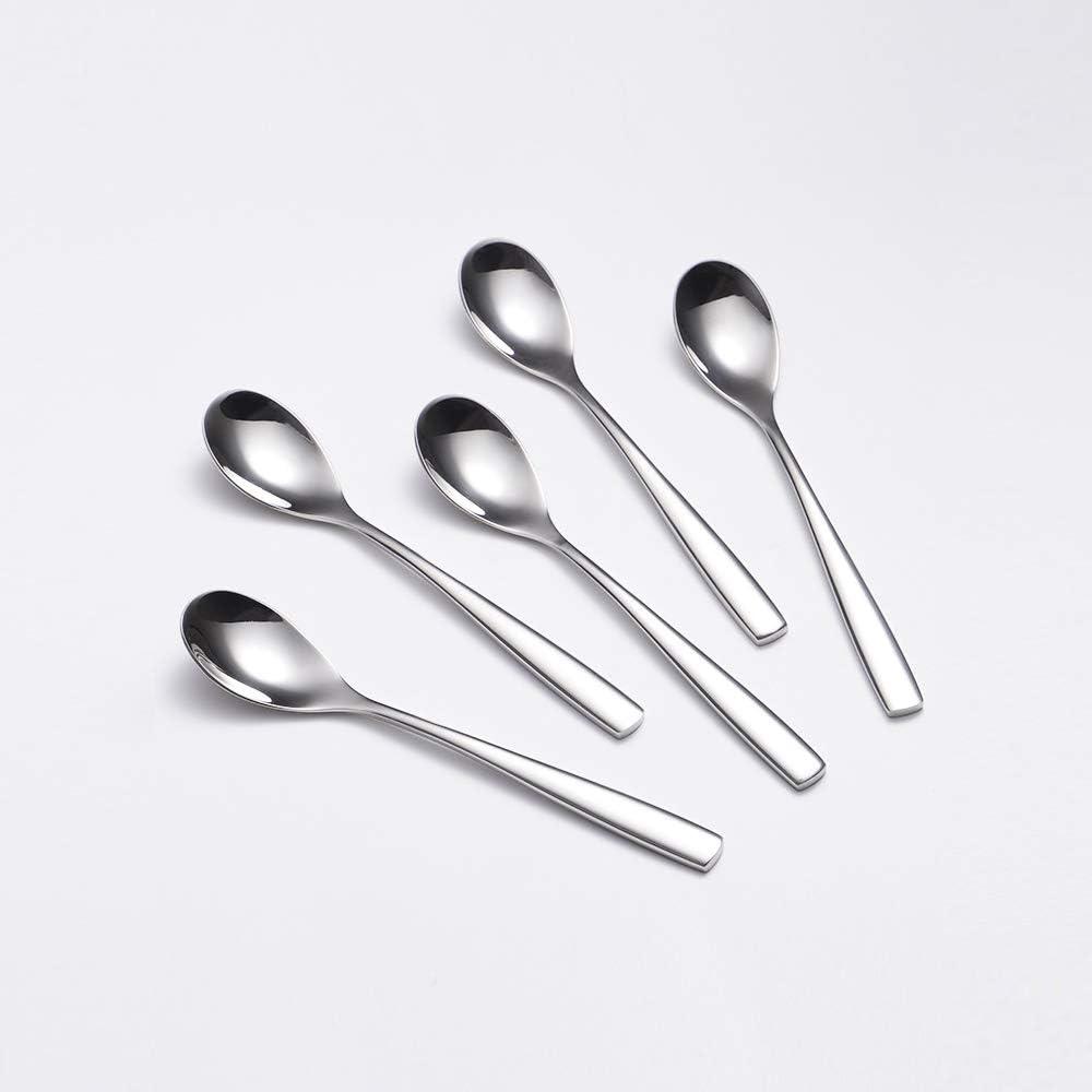 6.1"Small Dessert Spoons, Yogurt,Coffee,Espresso,Ice Cream Spoons SUS 304 Stainless Steel spoons for Coffee,ice cream,dessert,yogurt,pudding,5 pcs Set.