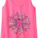 Sunflower Ribbon Breast Cancer Awareness Tank Top, Small