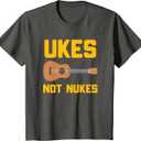 Funny Ukulele Shirt - Musician Gift - Ukes Not Nukes T-Shirt, XS Kids