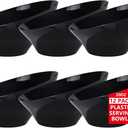 bUCLA 12 Pack Black Plastic Serving Bowls - 20 OZ Angled Bowls Disposable for Chip,Candy,Salad and Fruit - Ideal for Wedding, Party & Graduation