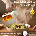 SWEET VIEW 2PCS Oil Sprayer for Cooking, 16oz/470ml Glass Oil Dispenser/Pour Bottle, Kitchen Accessories, Kitchen Gadgets for Air Fryer, Salad, BBQ, with Stickers (Black,White)