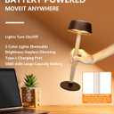 Cordless Table Lamps Set of 2,Lava lamp,Bubble stem,Water Droplet stem,Crystal Effect,5000mAh Battery Operated, 3 Color Stepless Dimming Up, for Restaurant/Bedroom/Bars/Outdoor Party/Camping/Coffee (Gold brown-2Pack)