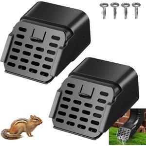 2"x3" 2 Pack Gutter Downspout Extensions Gutter Downspouts Downspout Diverter Outlet Filter and Leaf Guard for Bottom of Downspouts Extender Black