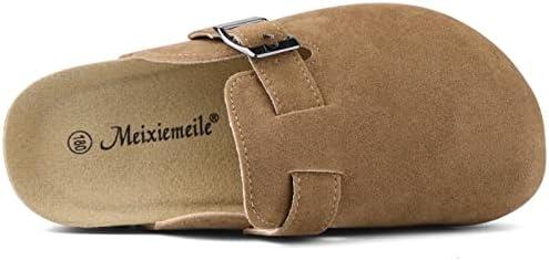 Boston Clogs for Kids Baby Boys Girls Suede Leather Clogs Mules Toddler Slides Slip-on House Slippers for Indoor Outdoor, 11 Size