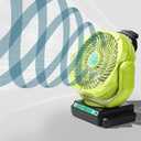 Cordless Oscillating Fan Compatible with Ryobi 18V ONE+ Battery, High Velocity Job Site Fan with 3-Stage Timer, Portable Air Circulation for Workshop, Garage, Camping (Battery Not Included)