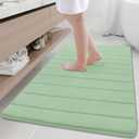 Buganda Memory Foam Bath Mat, 47" x 32", Ultra Soft and Non-Slip Bathroom Rugs, Water Absorbent and Machine Washable Bath Rug Runner for Bathroom, Shower, and Tub, Sage Green