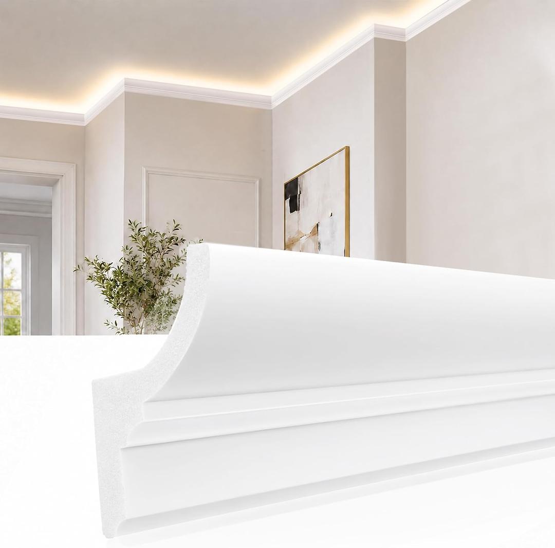 10 Pack 39Ft Ceiling Crown Molding Trim, Room Top Light Strip Crown Molding