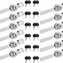 12Pack Display Case Lock Showcase Lock for Sliding Glass Door with 24 Keys (Keyed Alike)
