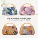 Oweisong Floral Beaded Clutch Purses for Women Summer Embroidery Sequin Handbag Top Handle Evening Bag for Formal