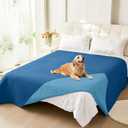 hyha Waterproof Dog Blanket, Soft Pet Bed Blankets, Waterproof Sofa Couch Cover for Dogs Washable, Reversible Pet Couch Covers for Sofa Furniture (52x82 Inch, Navy Blue/Blue)