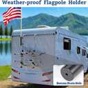 RV Ladder Flag Pole Mount, RV Flag Holder Compatible with 1'' to 1.7'' Poles for Travel TrailerBlack