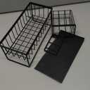 Cisily Kitchen Sink Caddy Organzier with High Brush Holder, Sponge Holder for Sink, 304 Rustproof Stainless, Kitchen Countertop Soap Dispenser Organizer (9.25, Black)