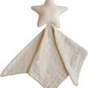 mushie Star Security Blanket | Baby Lovey | 100% Organic Muslin Cotton (Fog)