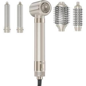 MESCOMB 5-in-1 Hot Air Styler Kit 110,000 RPM Fast-Drying Dryer, Auto-Wrap Curlers, Straightening & Volumizing Brushes All-in-One (Champagne White)