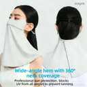 Face Cover for Sun Protection UPF 50+ UV Face Mask, UV Face Shield for Golf, Hiking Fishing & Outdoors Breathable (White)