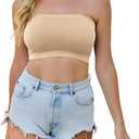 4 Pieces Tube Top Strapless Tops for Women Summer Bandeau Basic Crop Tops Sleeveless Shirt (S)