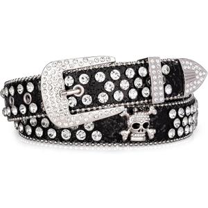 Bling Western Belts For Woman,Sparkly Rhinestone Bb Belt for Men Women Cowboys and Cowgirls