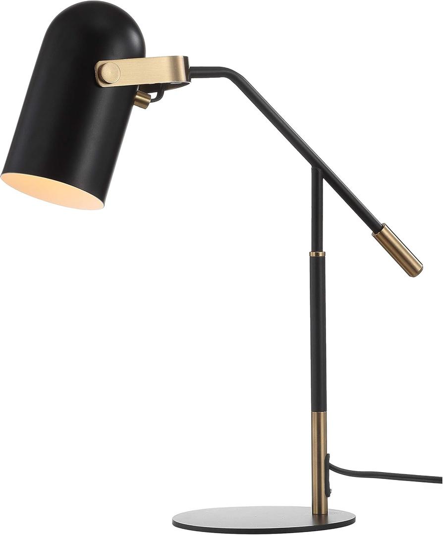 JONATHAN Y JYL6116A Edison 19.25" Metal LED Task Lamp Contemporary for Bedroom, Living Room, Office, College Dorm, Coffee Table, Bookcase, Black/BrassGold