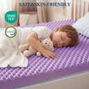 3 Inch Egg Crate Mattress Topper Twin, Gel Infused Memory Foam Mattress Topper for Pressure Relief, Breathable Mattress Pad Bed Topper in a Box, CertiPUR-US Certified, Purple, 38"75"