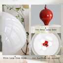 Large Milk White Pendant Light 15.7" Glass Hanging Ceiling Light Fixture Mid Century Globe Hanging Light Shade 3-Light Base for Kitchen Island Dining Room Bedroom, Adjustable Cord Chandelier
