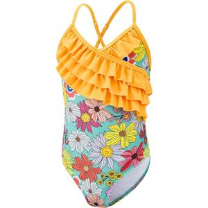American Trends Girls' Swimwear Girls One Piece Swimsuits Ruffle Kids Bathing Suits for Girls, XL