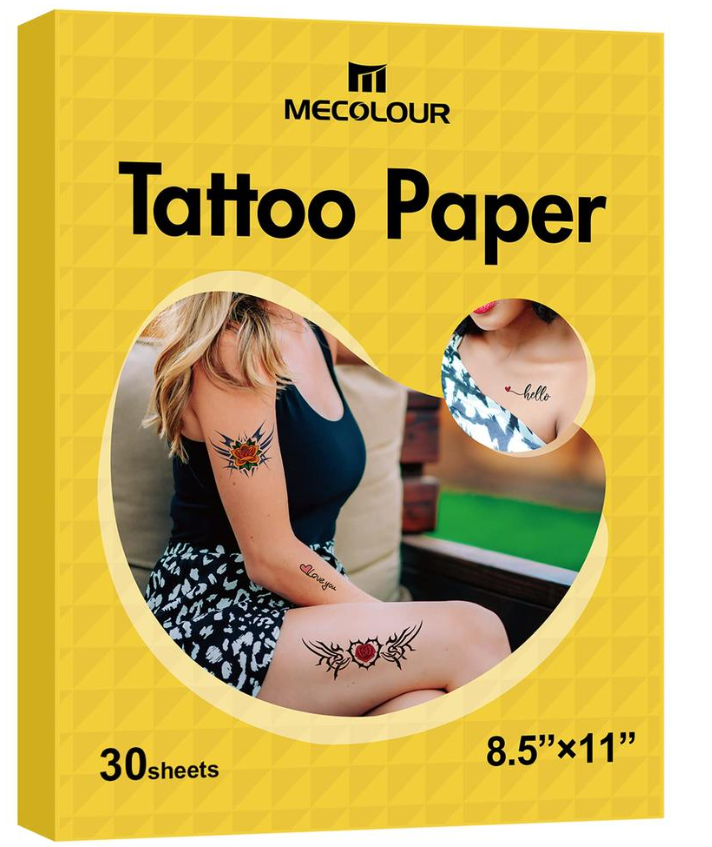 Mecolour Printable Temporary Tattoo Paper 8.5""X11""-30 Sets For Inkjet Printer Diy Image Transfer Decal Paper For Skin, For Cel