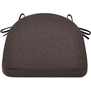 Shinnwa Dining Chair Cushions, Non-Slip Kitchen Chair Cushions with Ties and Machine Washable Cover, 17 x 16.5 x 2in, Dark Brown